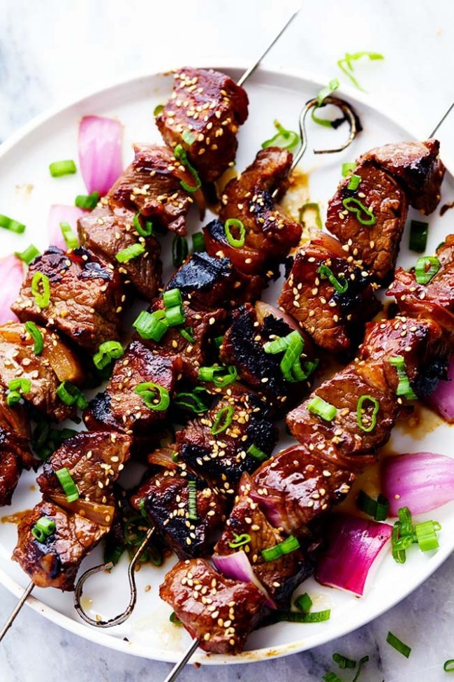 Grilled Asian Garlic Steak Skewers Grilled Asian Garlic Steak Skewers